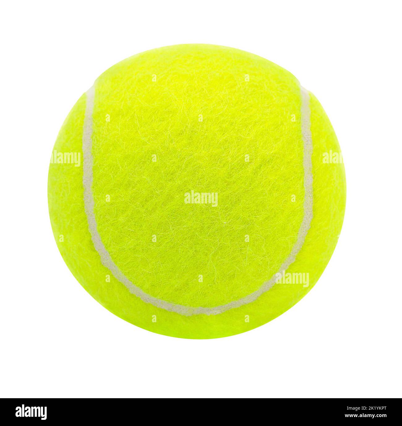 Balle de tennis isolée sur fond blanc avec chemin de coupure, gros plan Banque D'Images