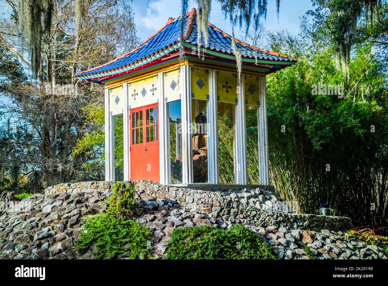 Un ancien sanctuaire de Bouddha dans la région de Avery Island, en Louisiane Banque D'Images