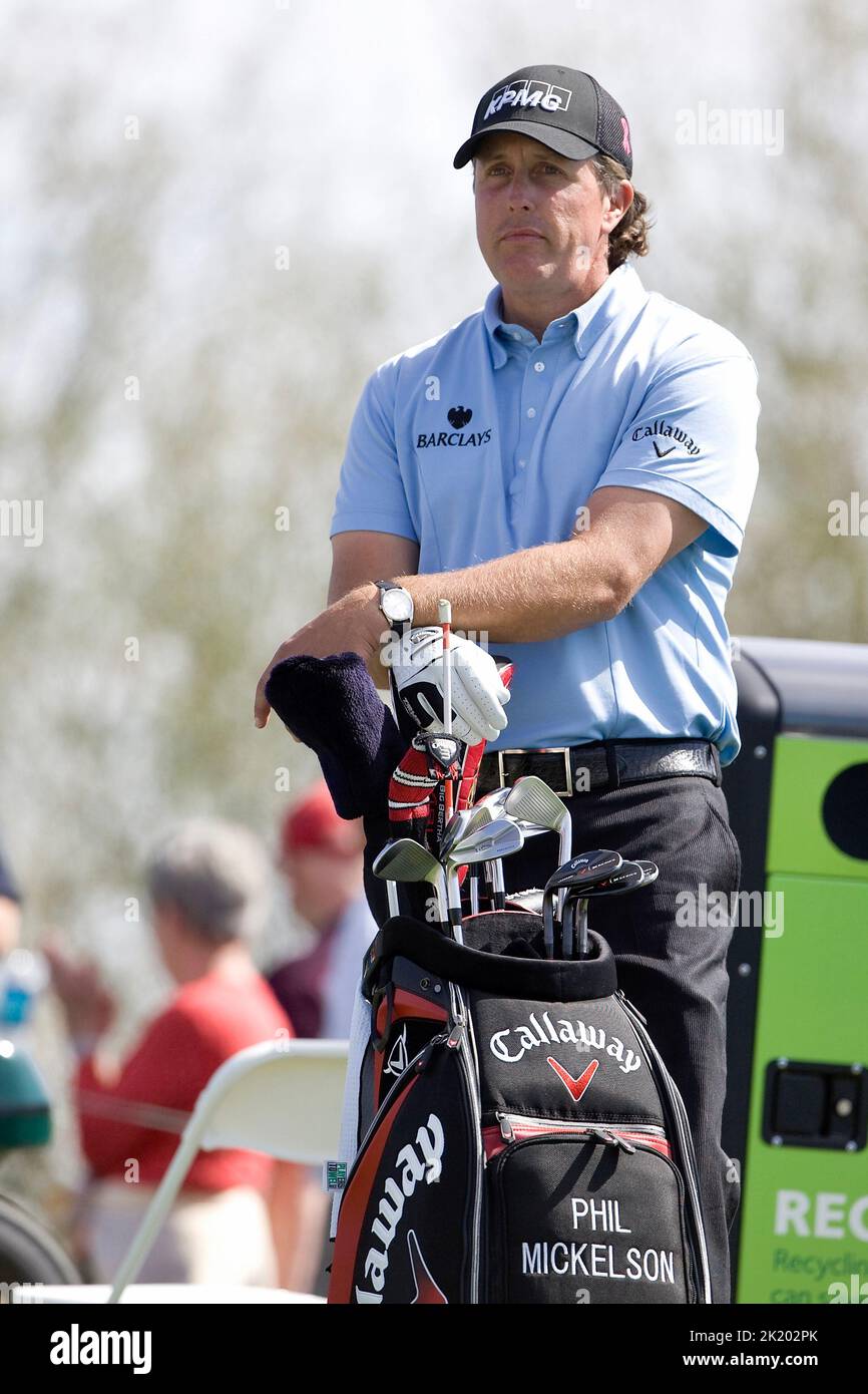 Phil Mickelson, golfeur de la PGA, est en action lors d'un tour organisé. Banque D'Images