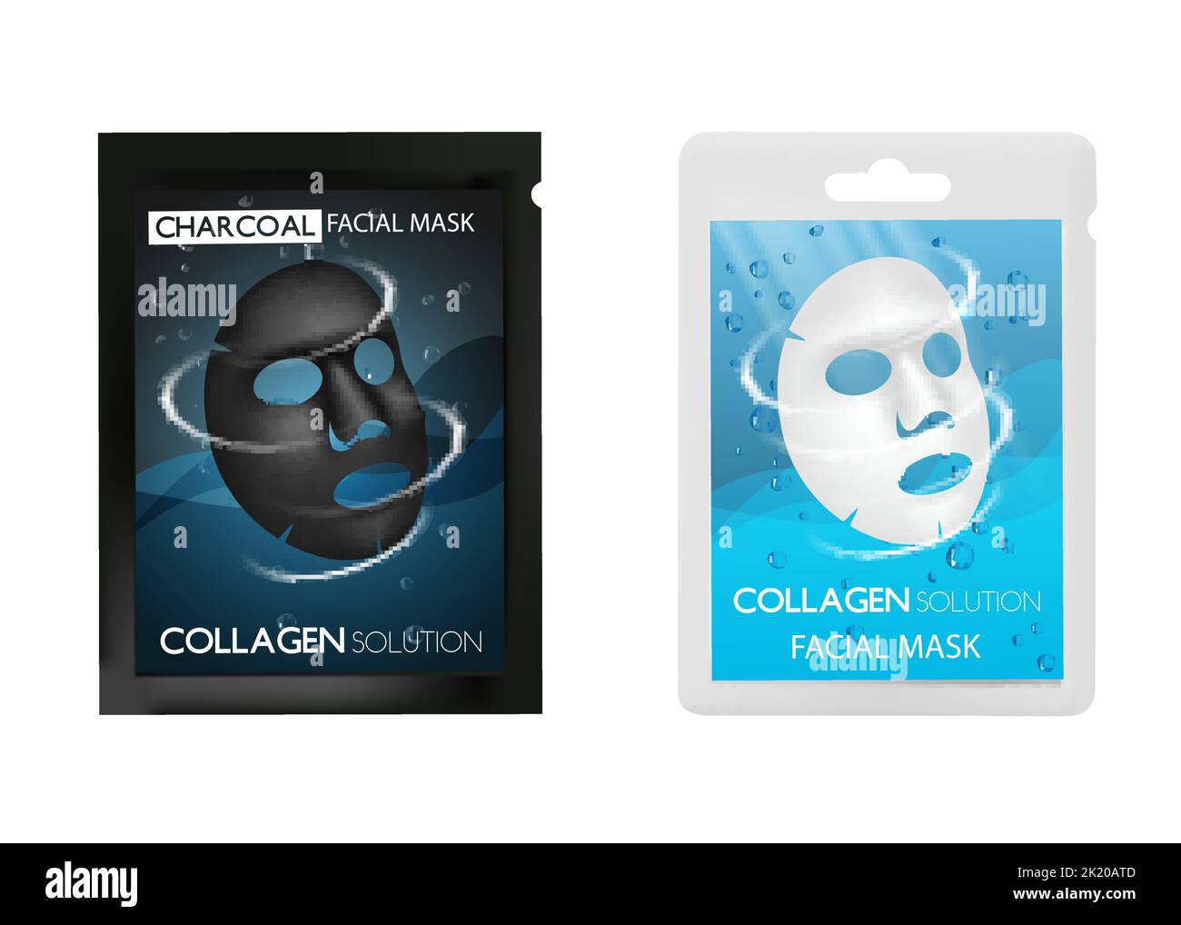 Masque facial Vector Realistic Mockup Set Illustration de Vecteur
