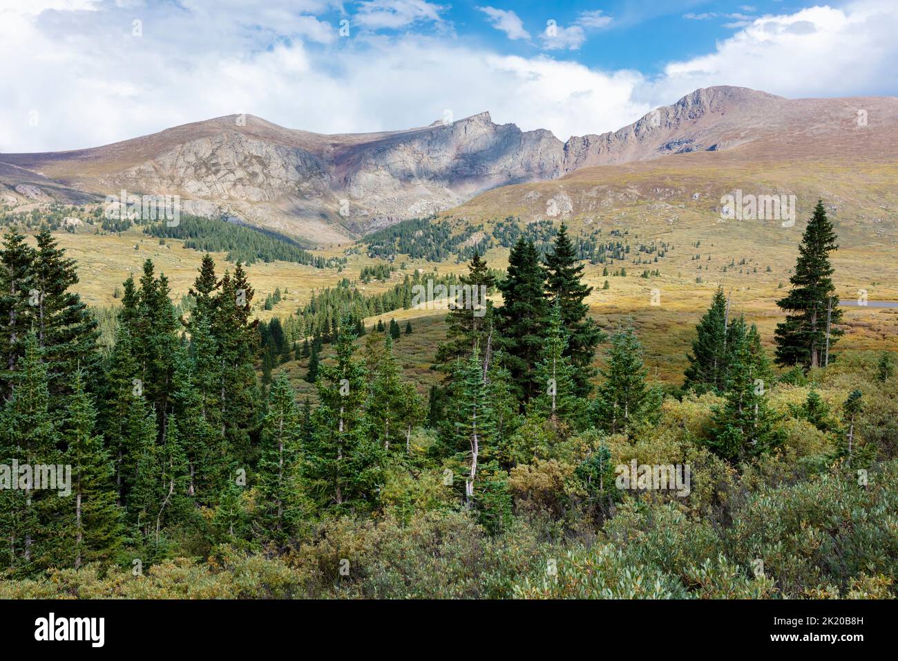 Vue sur le mont Bierstadt et Sawtooth de Guanella Pass, Colorado, États-Unis Banque D'Images
