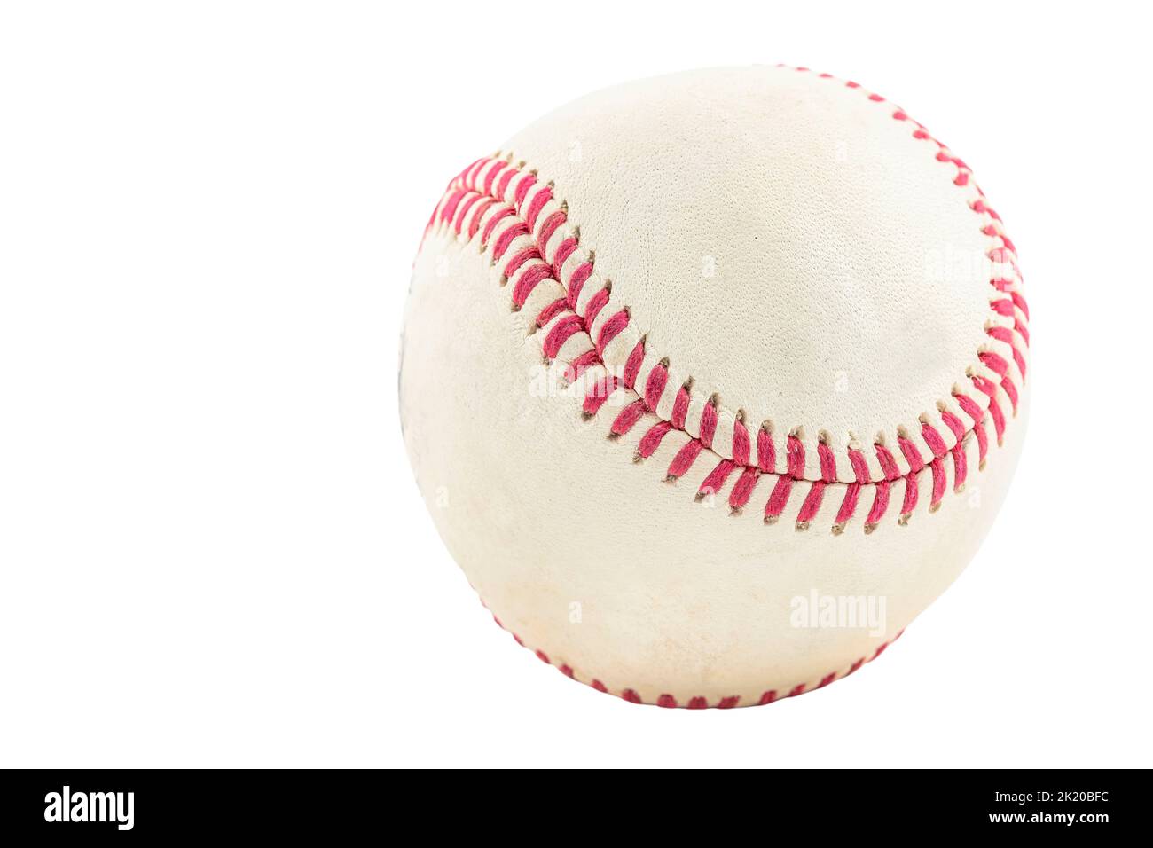 Balle de baseball isolée en blanc Banque D'Images