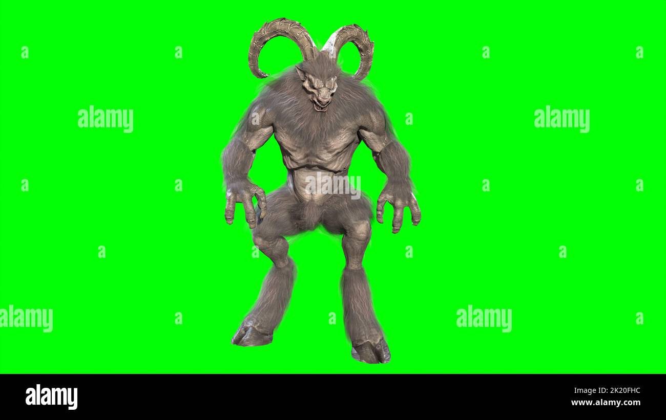 Le monstre mythique du Baphomet sur fond de chromakey 3D rend Photo ...