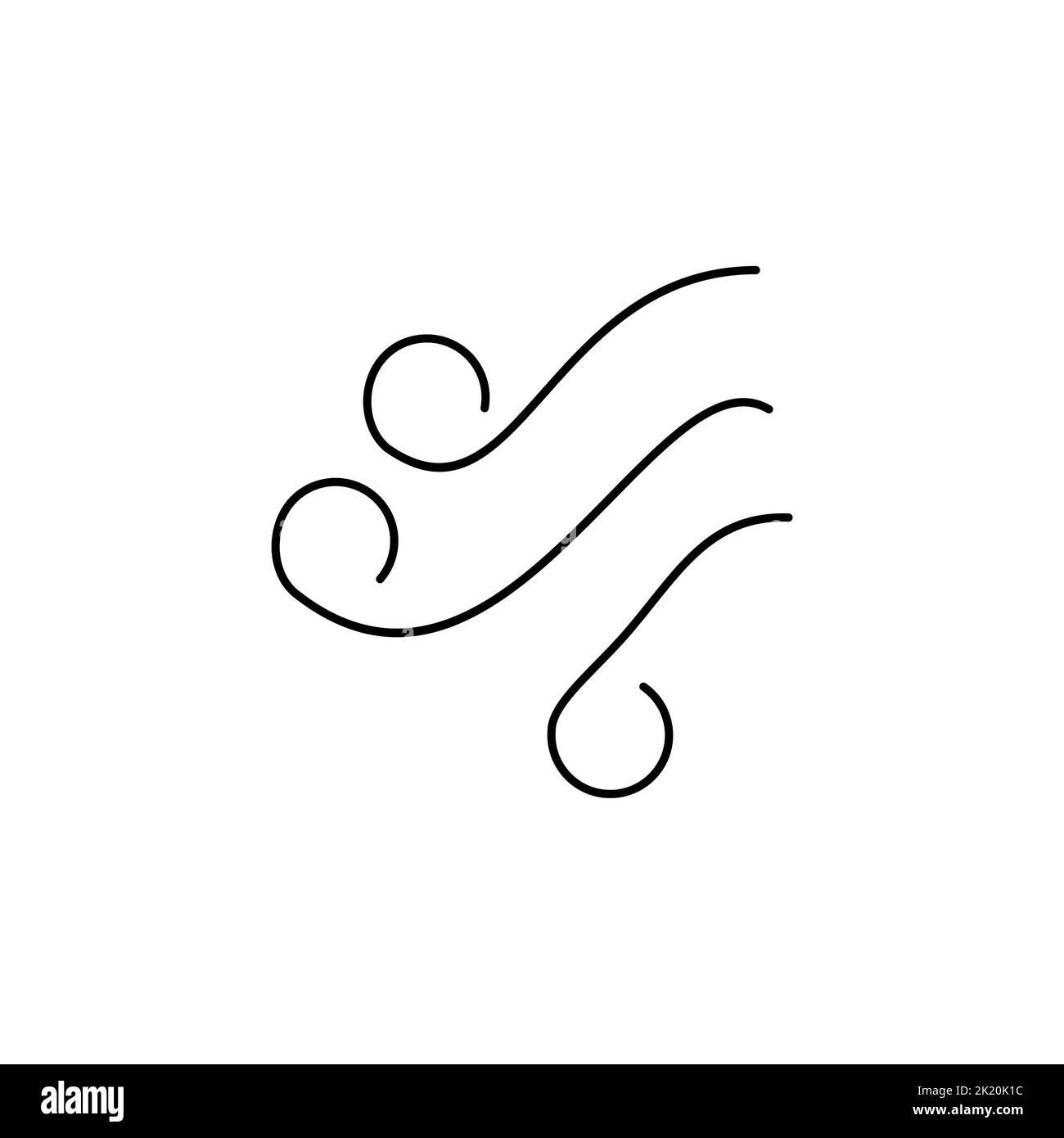 Modèle de logo d'illustration vectoriel d'icône vent, air. Convient à de nombreuses applications. Illustration de Vecteur
