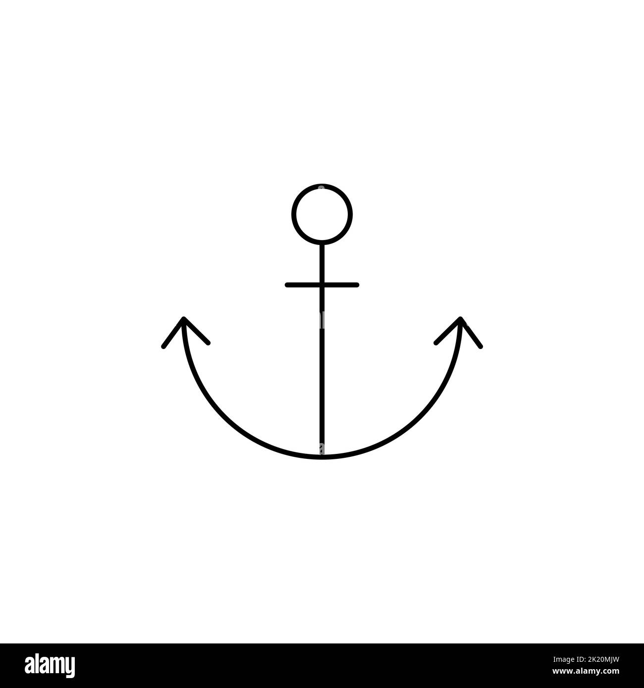 Ancre, modèle de logo d'illustration vectorielle d'icône de port. Convient à de nombreuses applications. Illustration de Vecteur