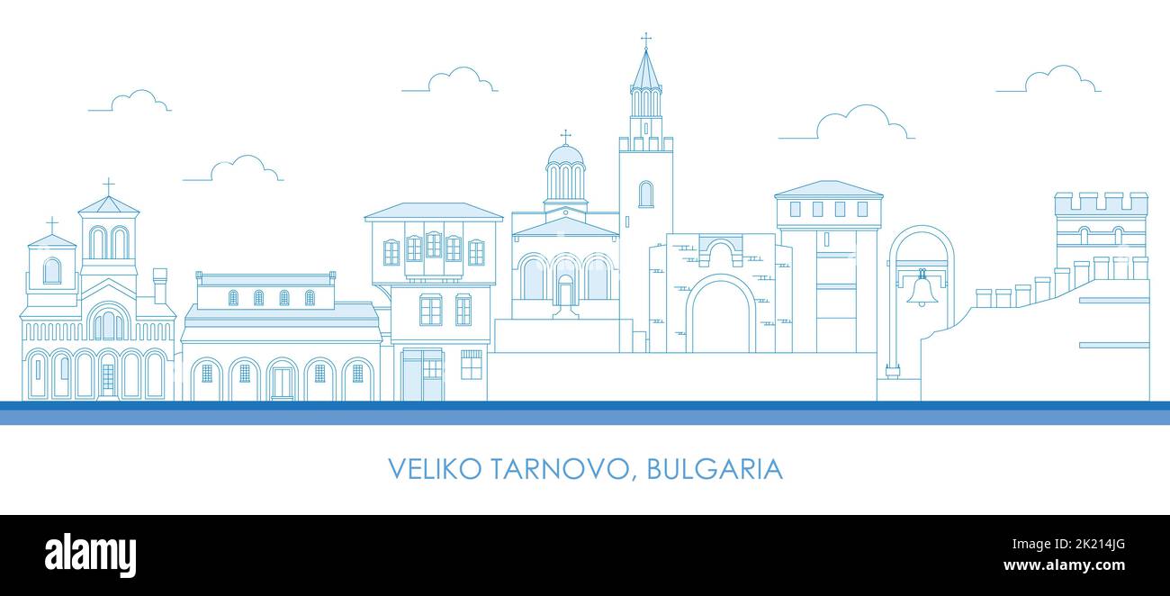 Aperçu Skyline panorama de la ville de Veliko Tarnovo, Bulgarie - illustration vectorielle Illustration de Vecteur