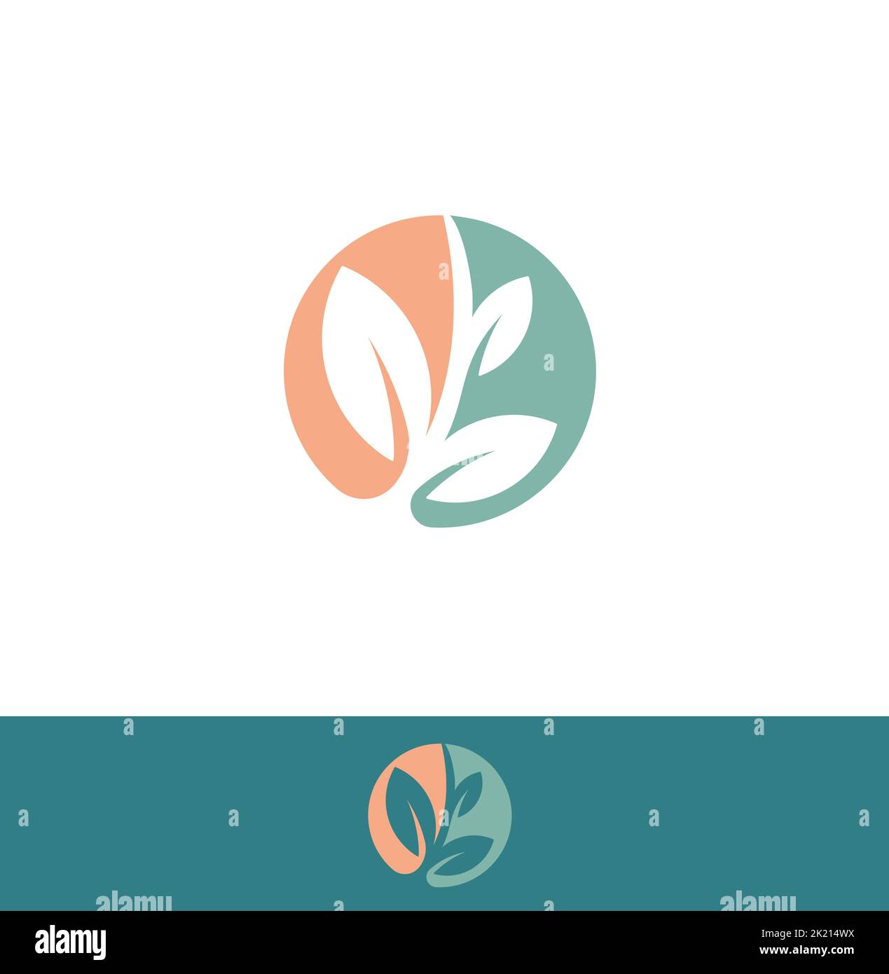Modèle de logo rond nature. Feuilles vecteur logo concept pour la récolte, le jardin, l'alimentation et l'engrais. Illustration vectorielle Illustration de Vecteur