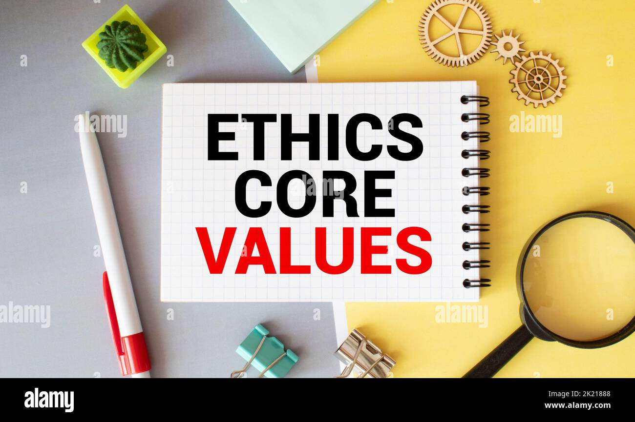 Les valeurs et l'éthique de base. Arrière-plan de carrière et d'entreprise réussie Banque D'Images