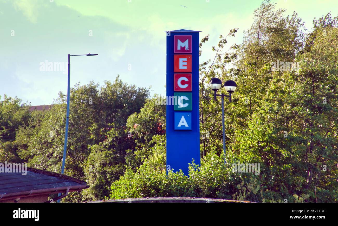 panneau de bingo de la mecque. Drumchapelle Glasgow, Écosse, Royaume-Uni Banque D'Images