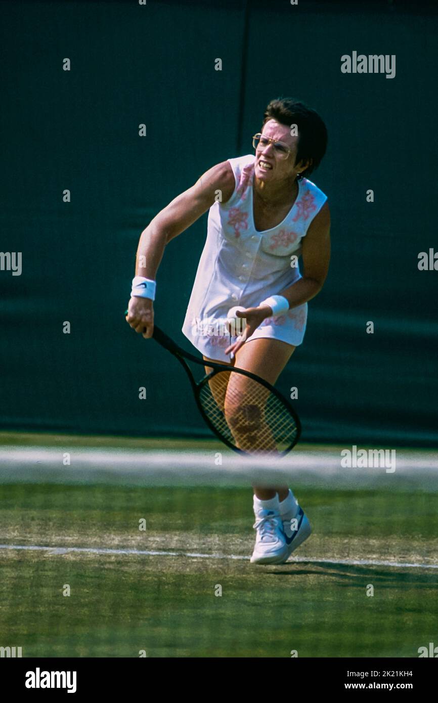 Billy Jean King au Wimbledon 1983 Banque D'Images