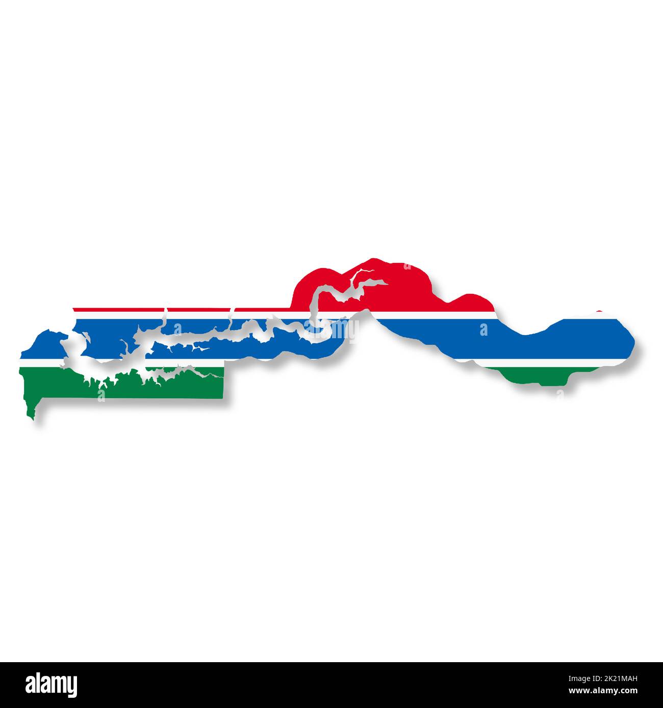 Carte de Gambie sur fond blanc avec masque Banque D'Images