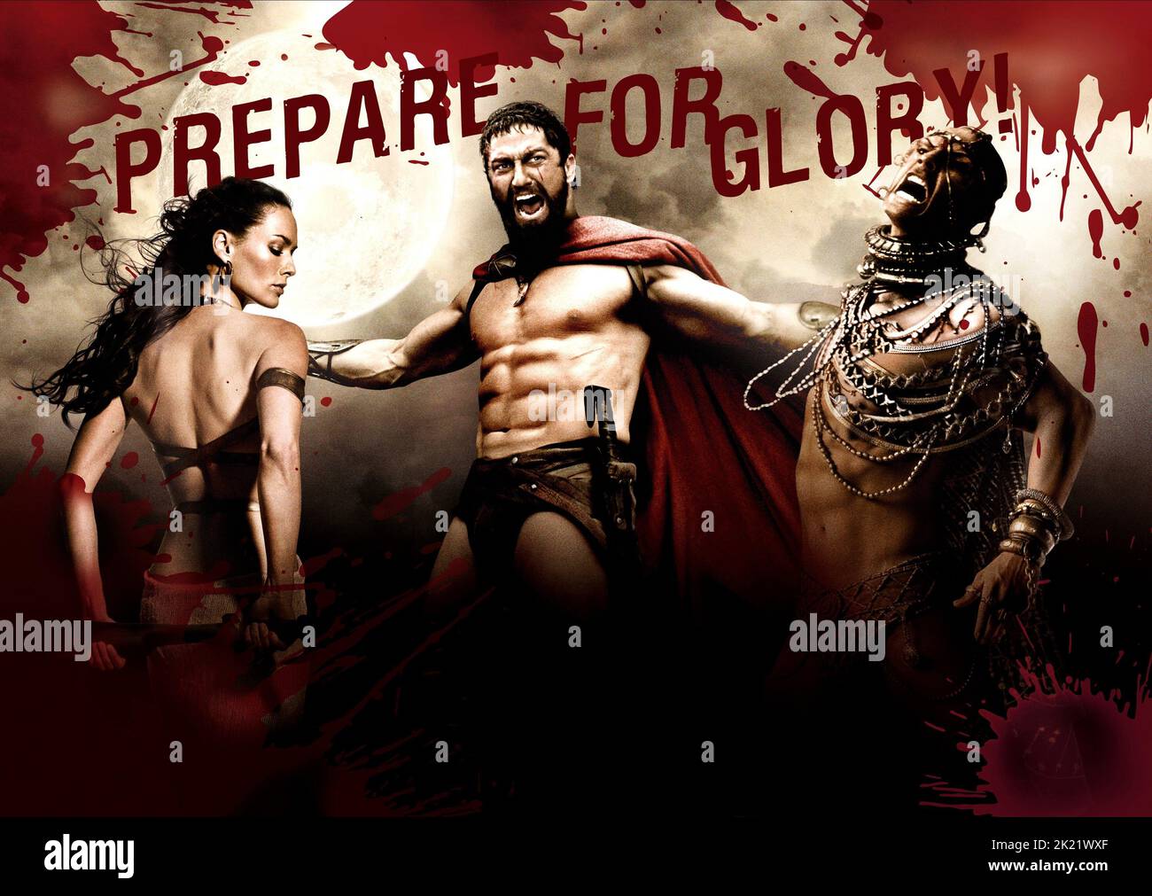 LENA HEADEY, GERARD BUTLER, RODRIGO SANTORO AFFICHE, 300, 2006 Banque D'Images