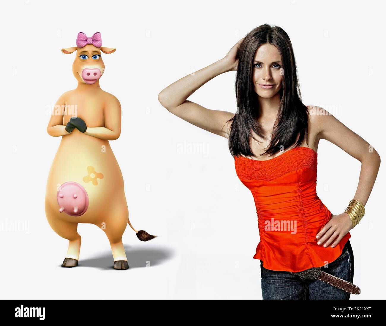 DAISY THE COW, COURTENEY COX, BARYARD, 2006 Banque D'Images