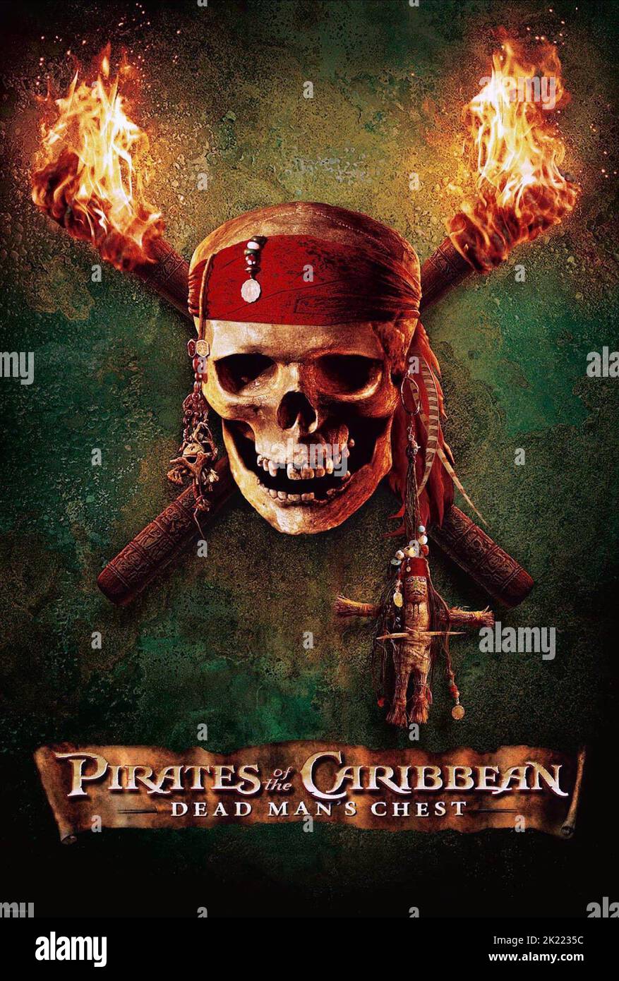 CRÂNE DE PIRATE, PIRATES DES CARAÏBES : POITRINE DE L'HOMME MORT, 2006 Banque D'Images