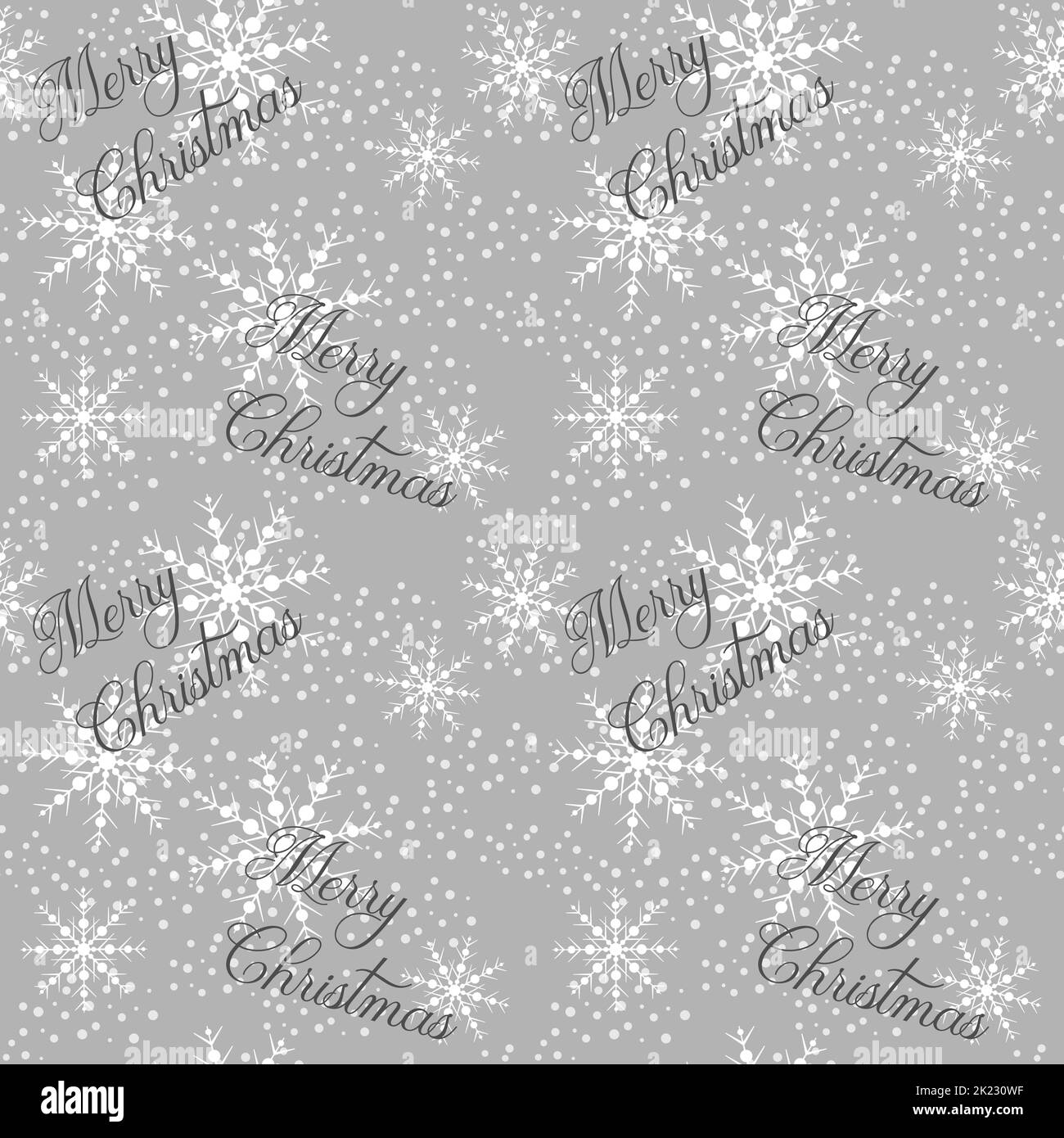 Motif joyeux Noël hiver nouvel an avec flocons de neige et inscription. Illustration vectorielle Illustration de Vecteur