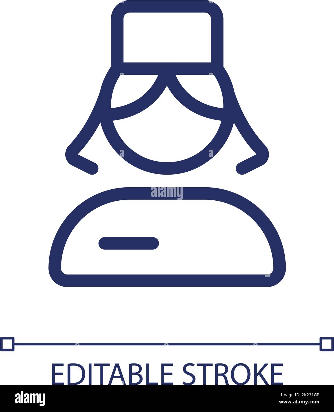 Icône de l'interface utilisateur linéaire Perfect de pixel infirmière Illustration de Vecteur