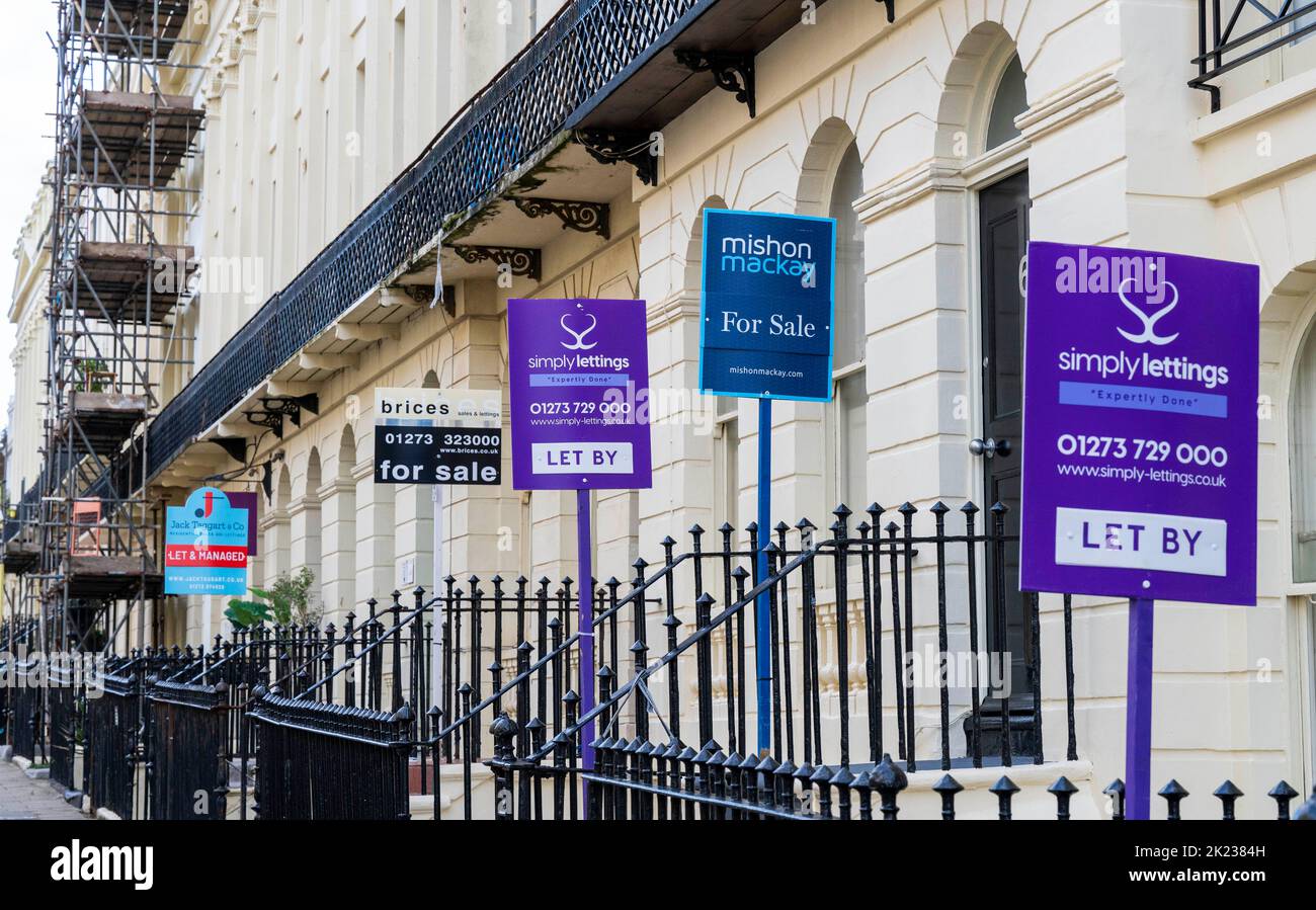 Sélection des conseils d'agent immobilier et d'agent de location, y compris Mishon Mackay , simplement Lettings à Brighton , Sussex , Angleterre Royaume-Uni Banque D'Images