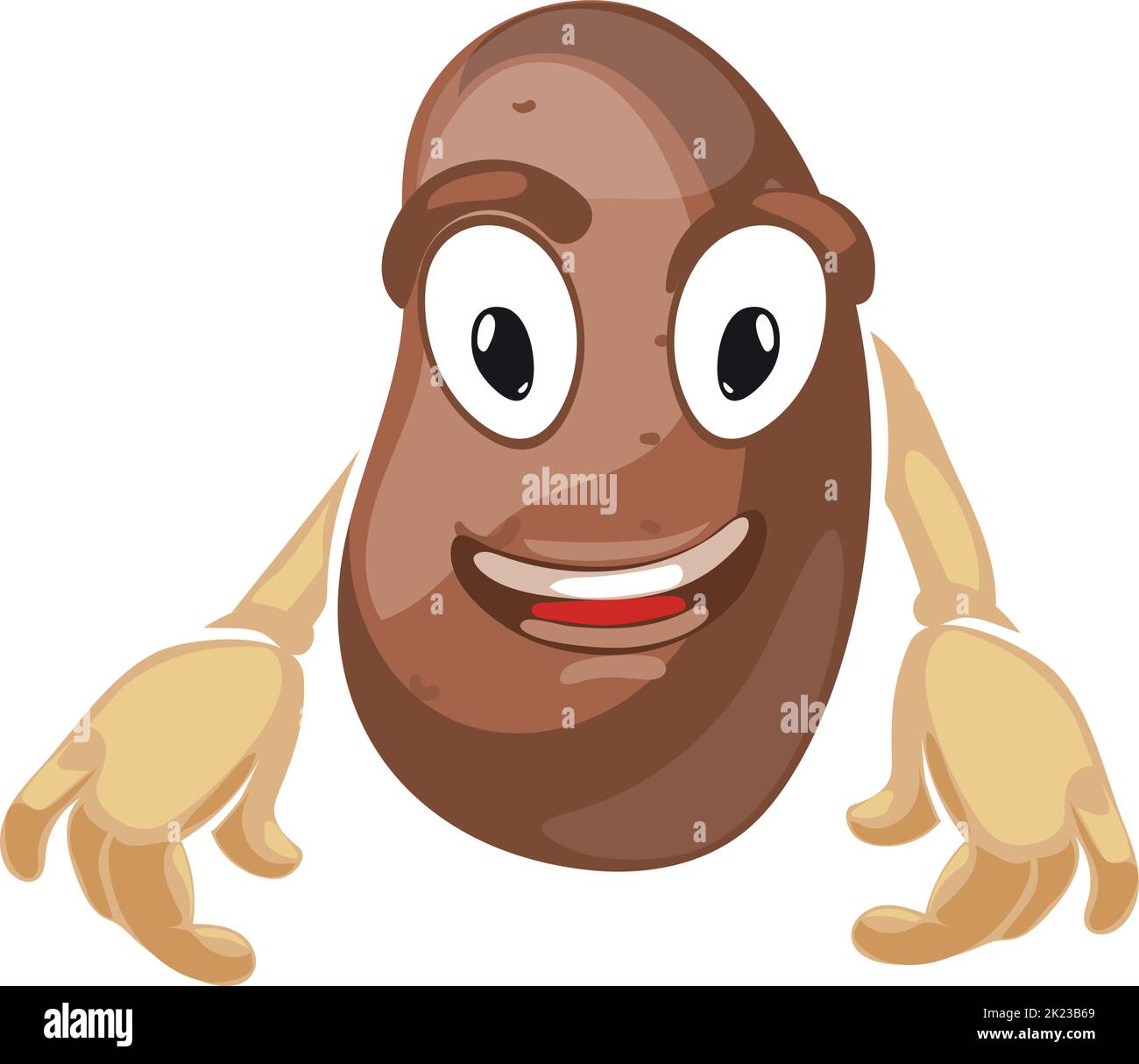Personnage comique de pomme de terre. Mascotte de légumes souriante et drôle Illustration de Vecteur