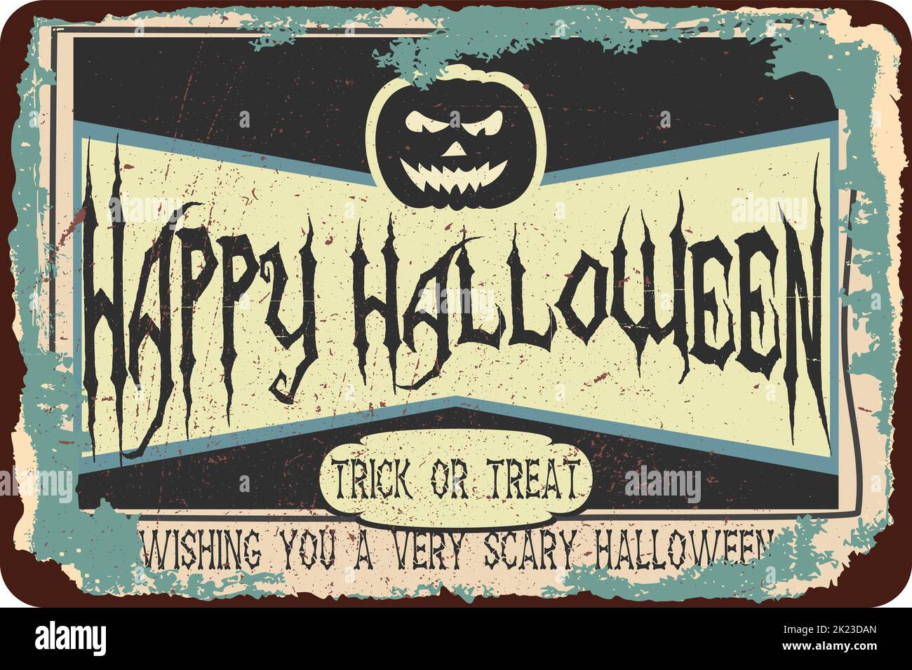 affiche vintage grunge rétro happy halloween Illustration de Vecteur