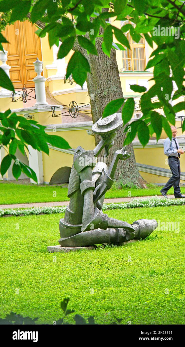 Sculpture Don Quichotte dans les jardins de Yaroslavl, Fédération de Russie Banque D'Images