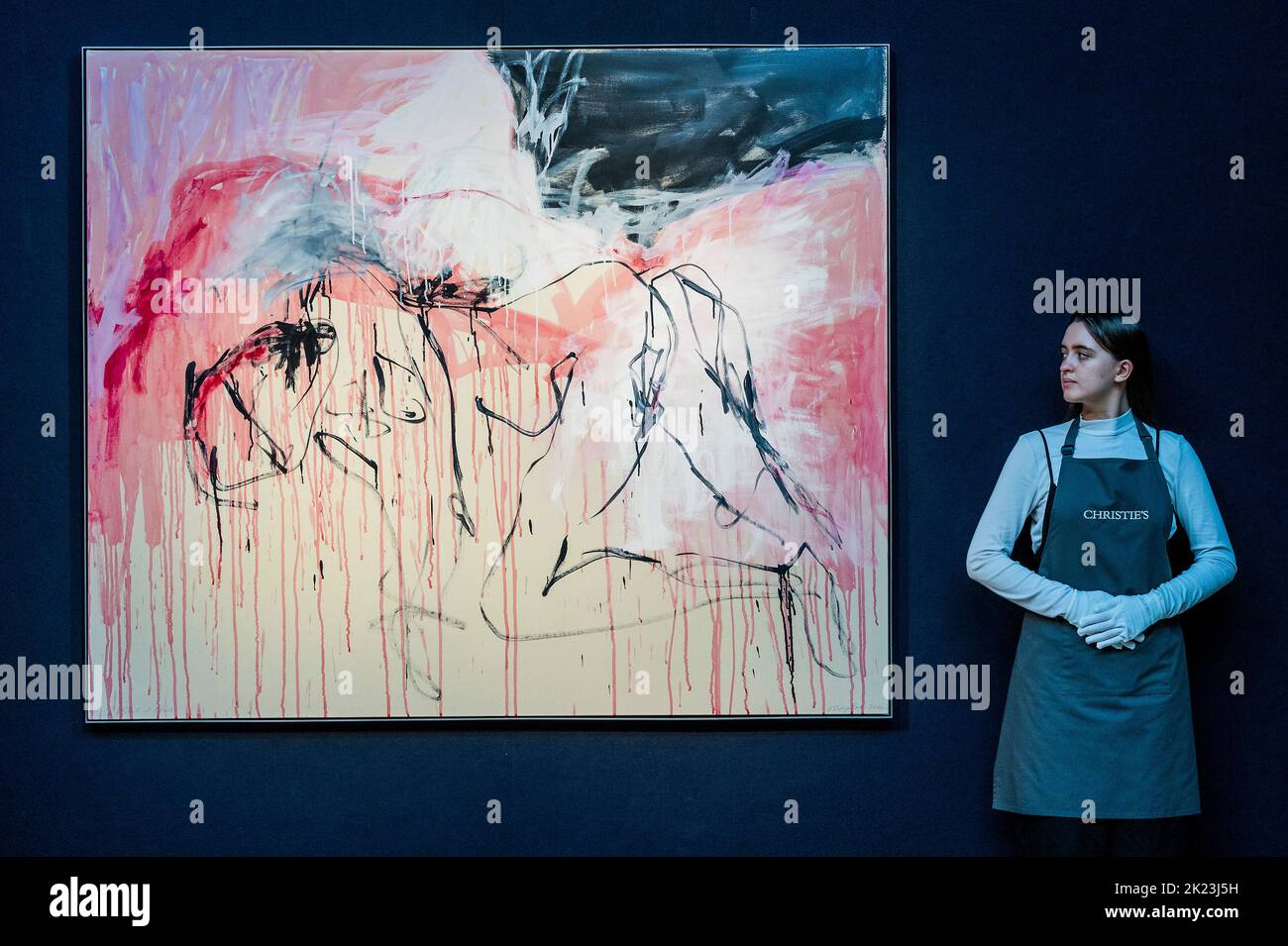 Londres, Royaume-Uni. 22nd septembre 2022. Une peinture profondément personnelle, comme un nuage de sang (2022), de Tracey Emin, doit être vendue par l'artiste au profit de son pionnier TKE Studios à Margate. La peinture sera proposée avec une estimation de £500 000-700 000 dans Christie's 20th/21st Century: London Evening sale le jeudi 13 octobre 2022. Crédit : Guy Bell/Alay Live News Banque D'Images