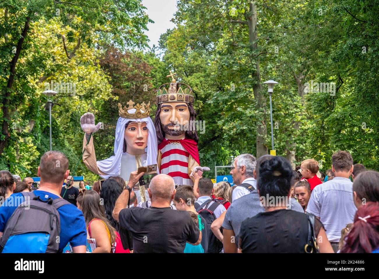 Budapest, Hongrie 19.08.2021.Château de Vajdahunyad dans le parc de la ville de Budapest, Hongrie, en été Banque D'Images