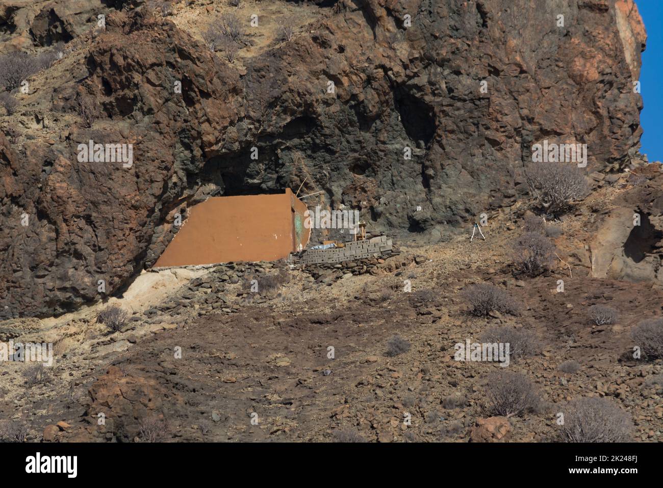 Barranco de Fataga sur l'île des Canaries de Gran Canaria en été Banque D'Images