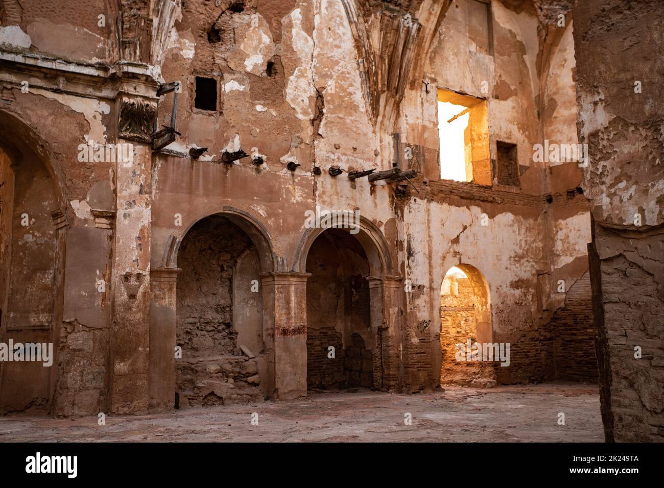 Ville fantôme de Belchite ruiné au combat pendant la guerre civile espagnole, Saragosse Banque D'Images