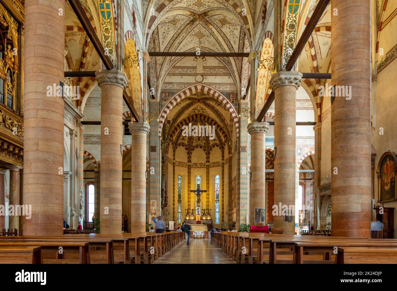 Une photo de l'intérieur de la basilique de Santa Anastasia. Banque D'Images