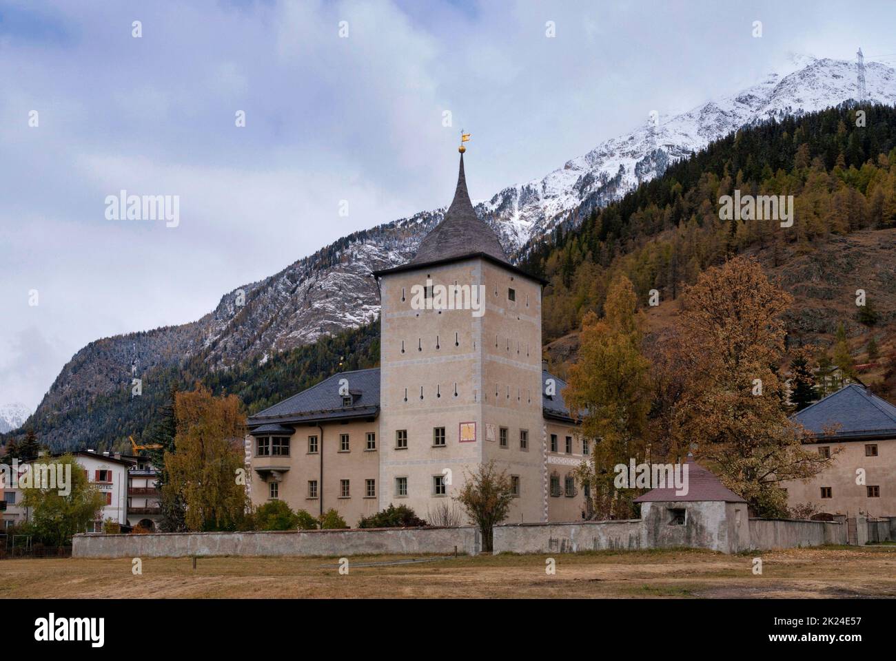 Château de Wildenberg dans le village suisse Zernez dans la région Unternegadin dans le canton de Graubunden Banque D'Images