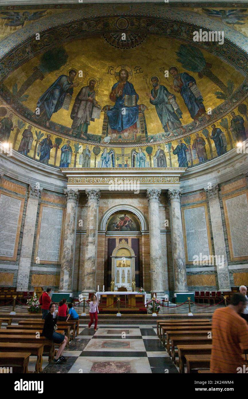 Apsis in der Basilika Sankt Paul vor den Mauern,Latium,Italien, ROM Banque D'Images