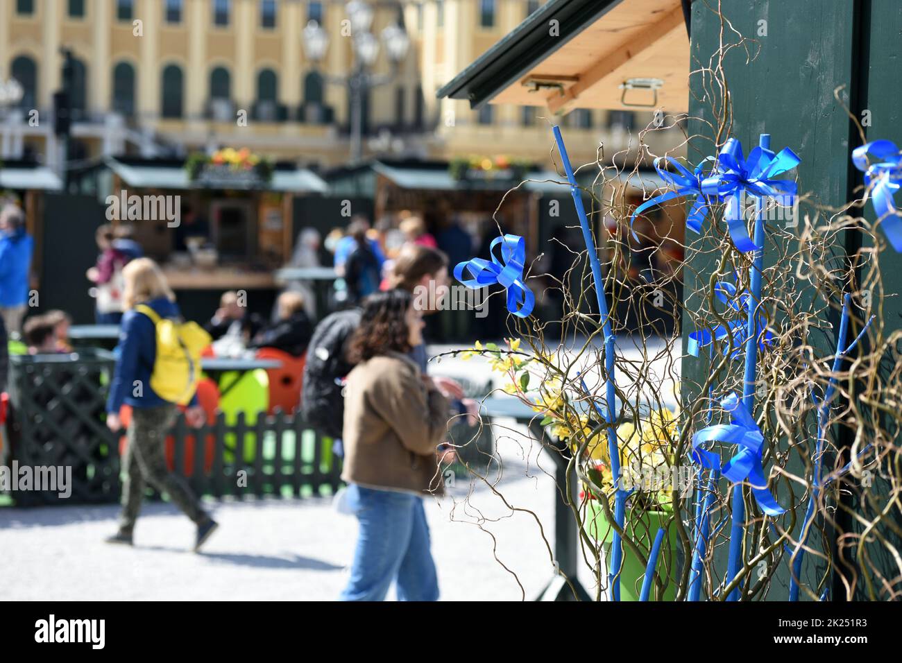 Ostermarkt beim weltberühmten Schloss Schönbrunn à Vienne, Österreich - marché de Pâques au célèbre palais de Schönbrunn à Vienne, Autriche Banque D'Images