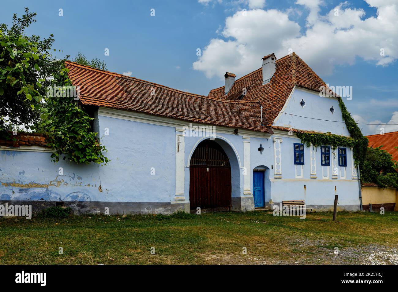 Les maisons de ferme du village de Viscri en Roumanie Banque D'Images