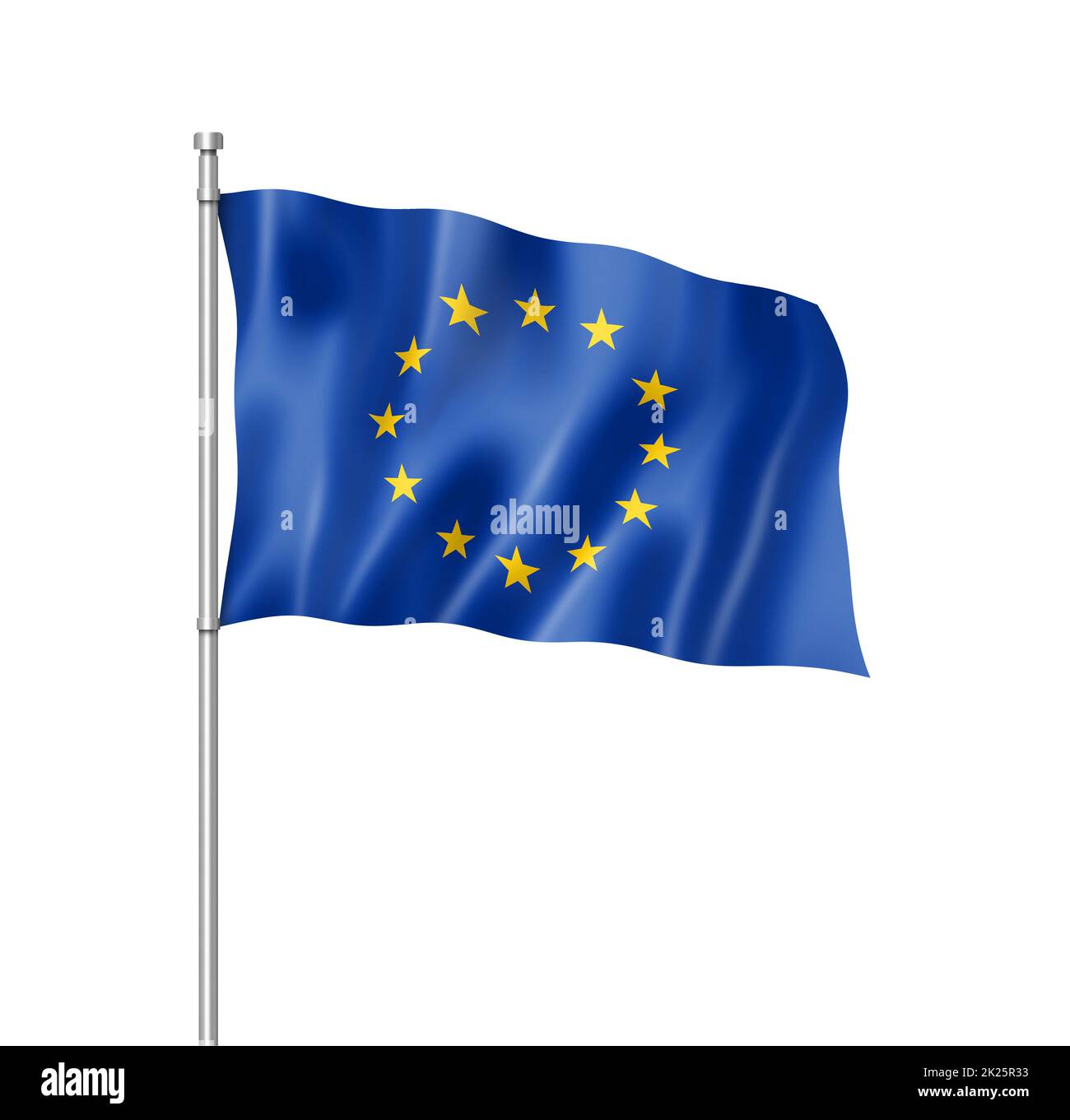 Drapeau de l'Union européenne isolated on white Banque D'Images