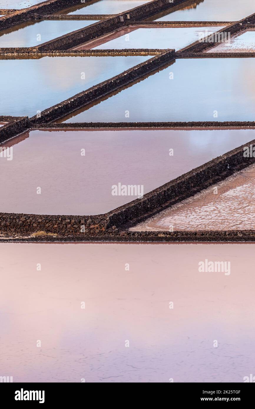 La raffinerie de sel, Saline de Janubio, Lanzarote, Espagne Banque D'Images