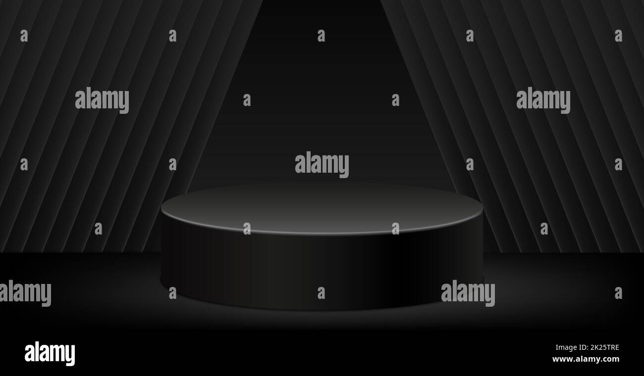Arrière-plan du socle abstrait panoramique noir foncé - Vector Banque D'Images