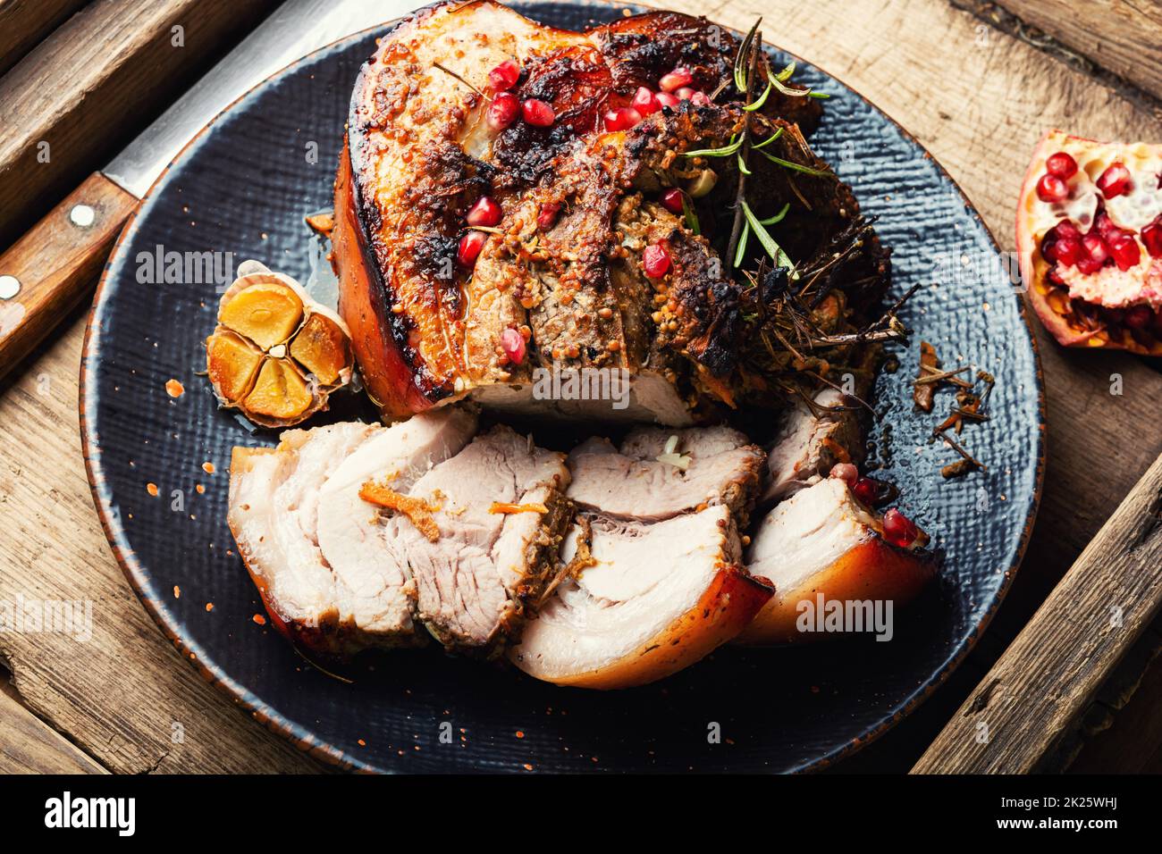 Poitrine de porc aux épices. Banque D'Images