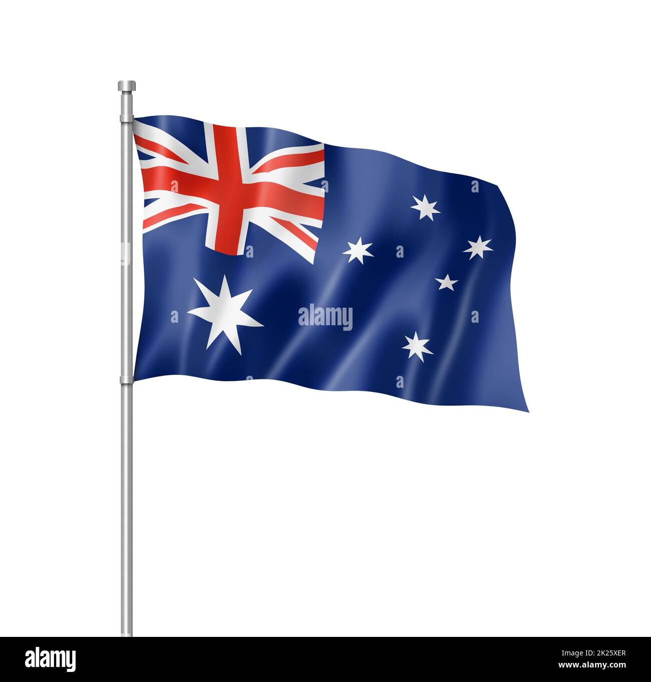 Drapeau australien isolé sur blanc Banque D'Images