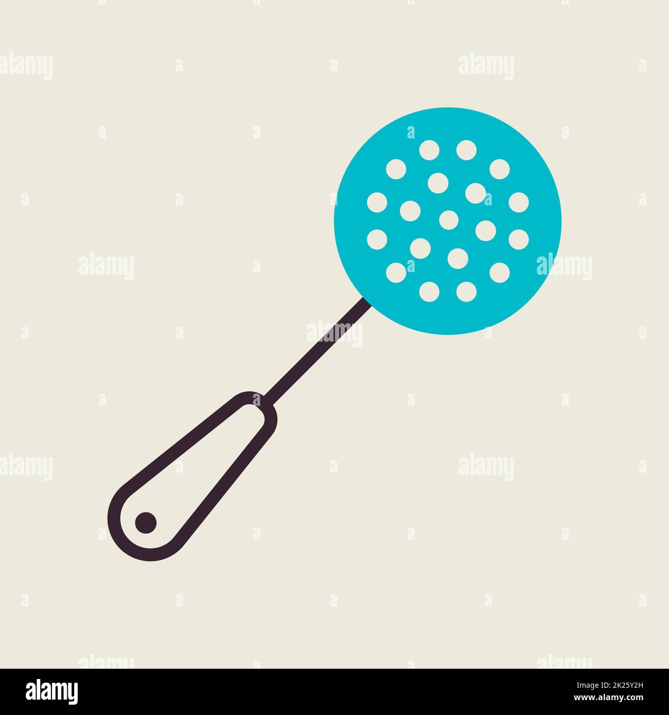 Icône de vecteur skimmer. Appareil de cuisine Banque D'Images