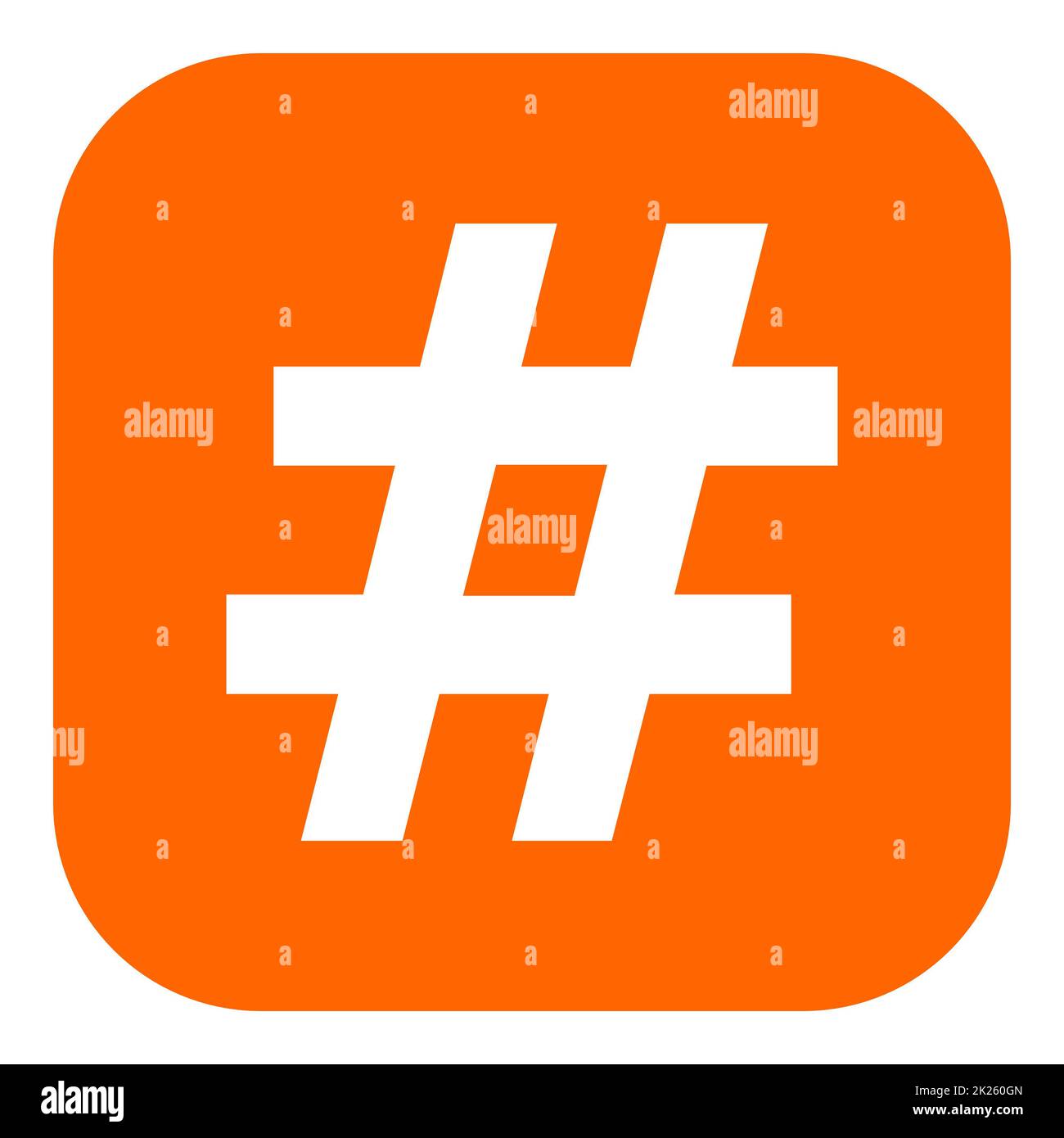 Hashtag et icône d'application Banque D'Images