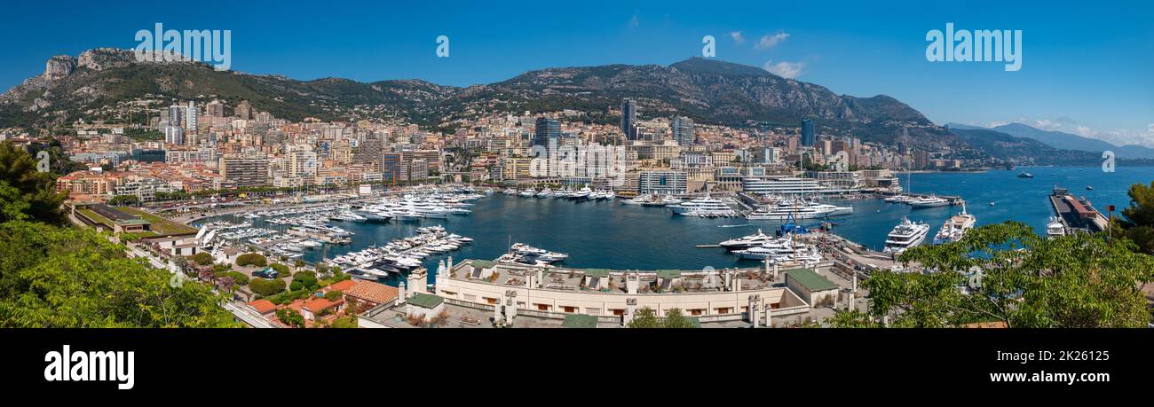 Panorama de Monaco - Port Hercules Banque D'Images