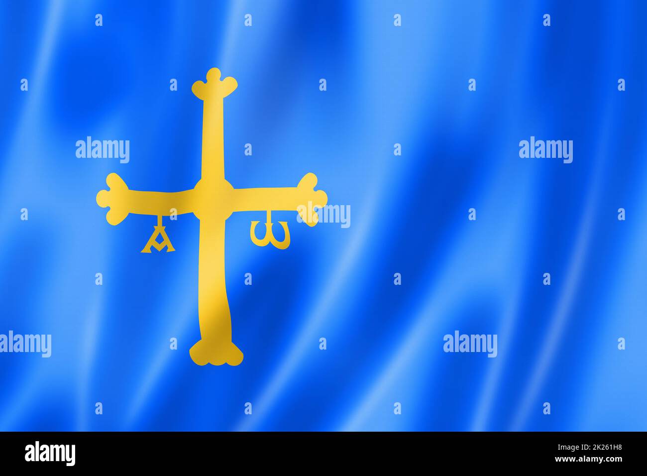 Drapeau de la province des Asturies, Espagne Banque D'Images