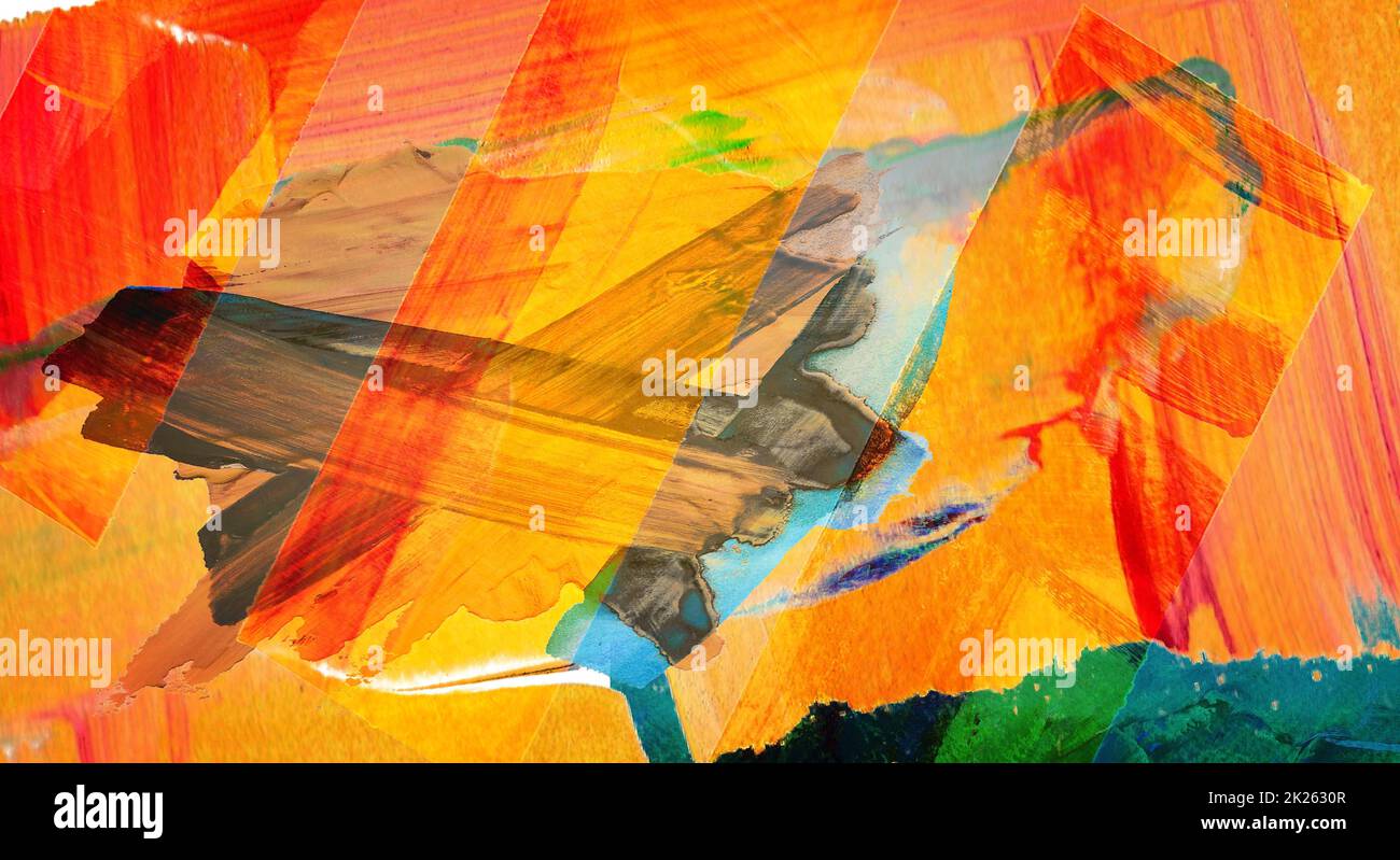 Image abstraite avec des traits de peinture de formes différentes. Banque D'Images