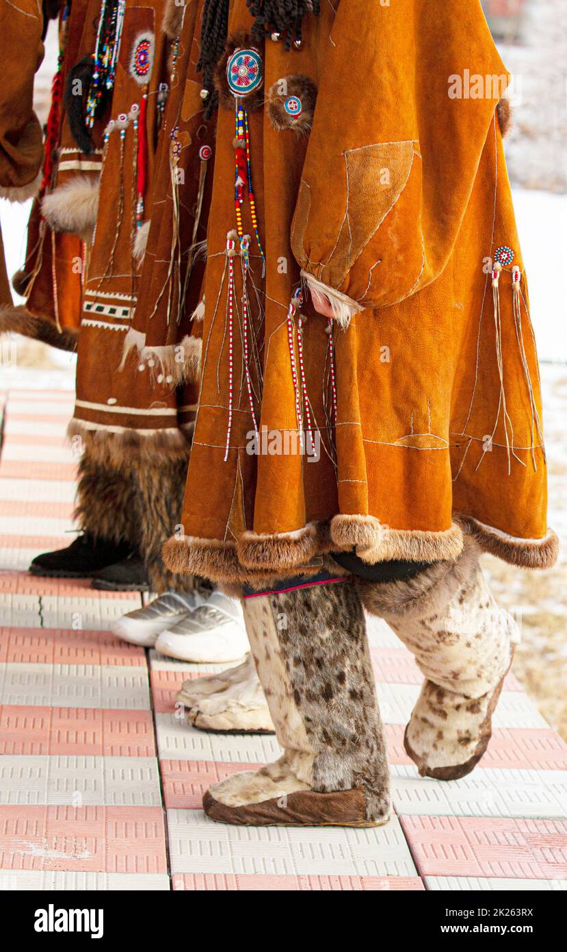 Vêtements des peuples du Nord du Kamchatka Banque D'Images