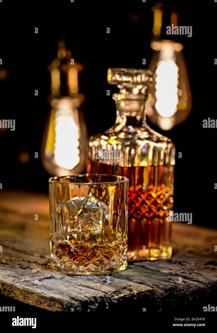 Whisky sur table Banque D'Images