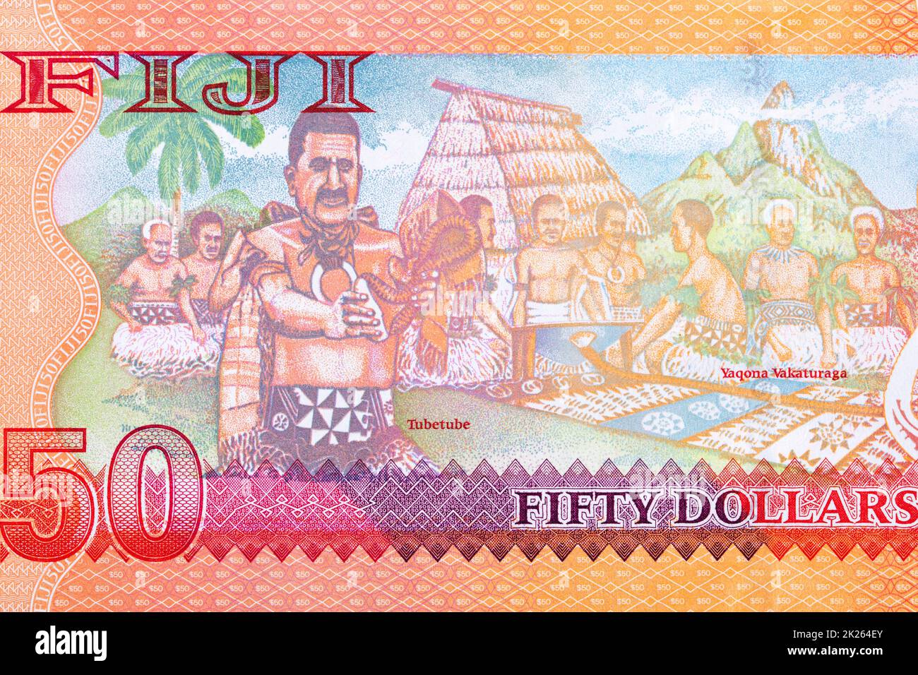 Présentation cérémonielle de Tabua et Yaqona de l'argent fidjien Banque D'Images