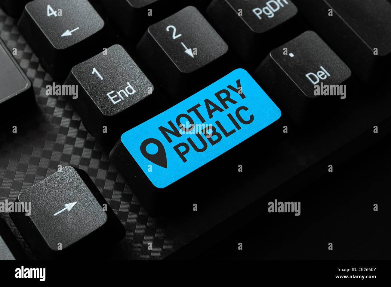 Écriture texte notaire public. Mot pour légalité Documentation autorisation Contrat de certification Résumé Office dactylographie emplois, dactylographie Rapports de travail importants Banque D'Images