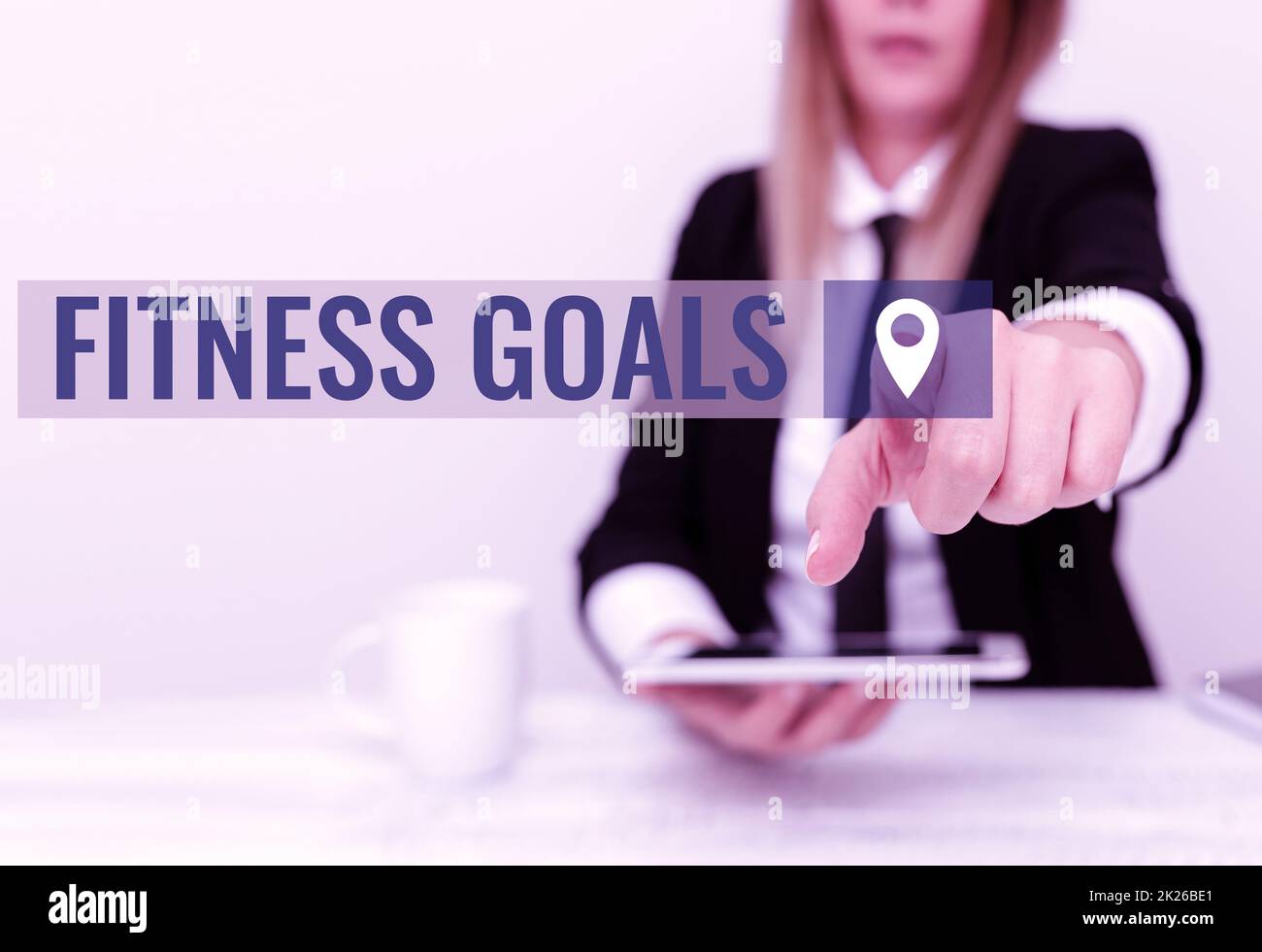 Affiche indiquant les objectifs de forme physique. Mot écrit sur la graisse lâche construire muscle obtenir plus de conditionnement Présentation des données de l'entreprise, discuter des problèmes de l'entreprise Banque D'Images