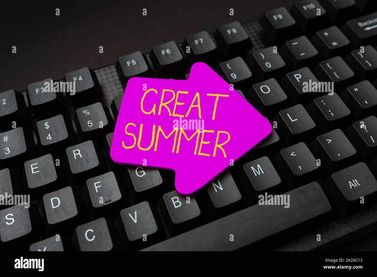 Légende de texte présentant le Grand été. Vitrine d'affaires avoir plaisir bon soleil aller à la plage profiter de plein air remplir les formulaires d'inscription en ligne, la collecte et l'édition de données Internet Banque D'Images