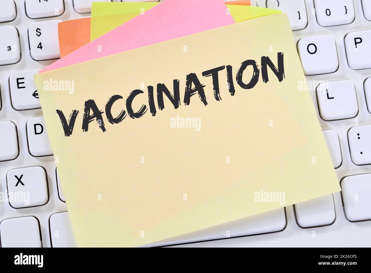 Vaccination coronavirus vaccin corona virus COVID-19 Covid 19 Note paper Banque D'Images